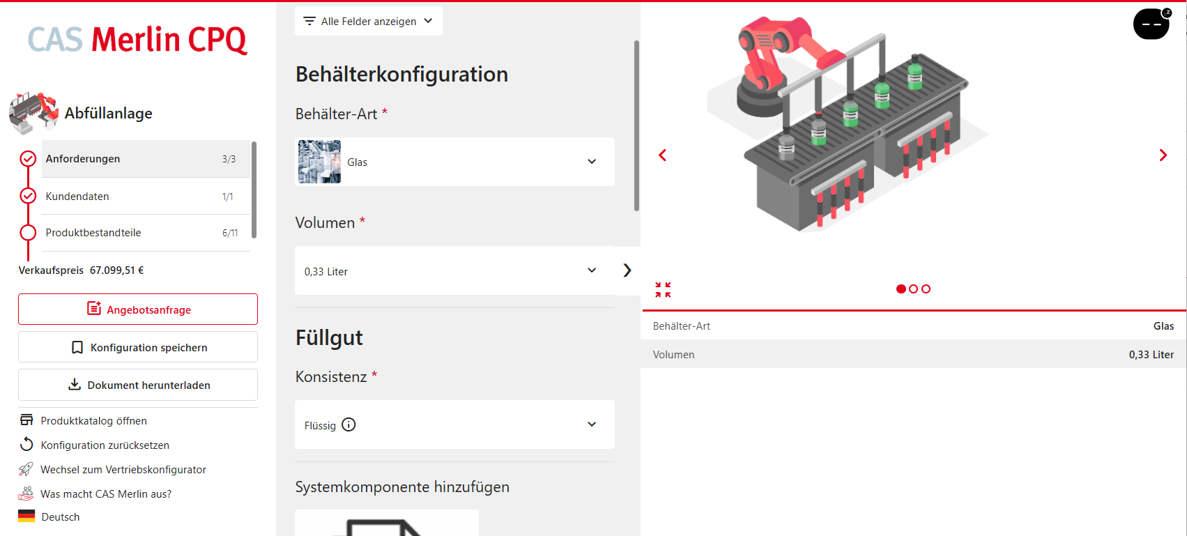 Konfiguration mit CAS Merlin CPQ